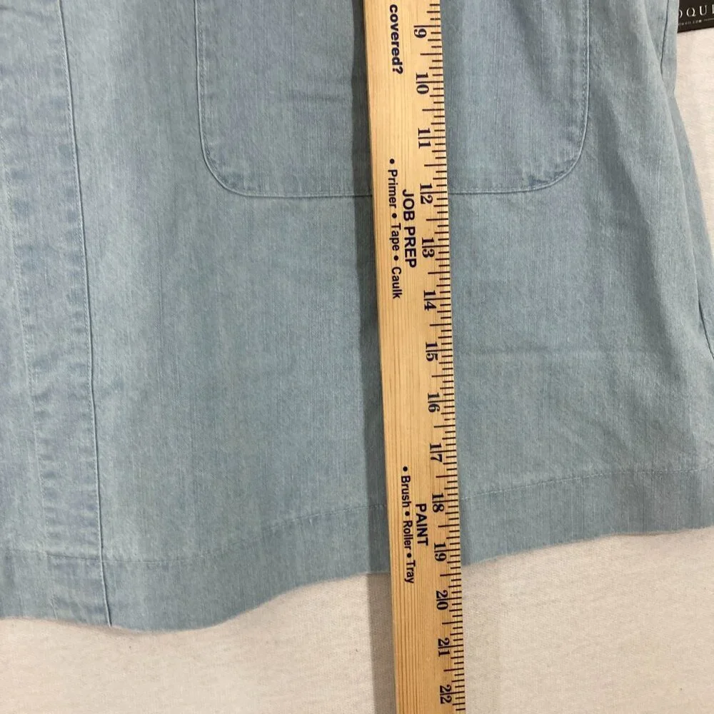 New Eloquii Light Blue Cargo Belted Back‎ Zip Mini Skirt size 16 Festival